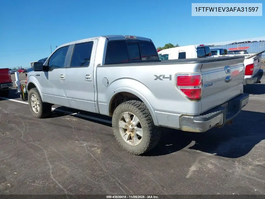 1FTFW1EV3AFA31597 2010 Ford F-150 Fx4/Harley-Davidson/King Ranch/Lariat/Platinum/Xl/Xlt