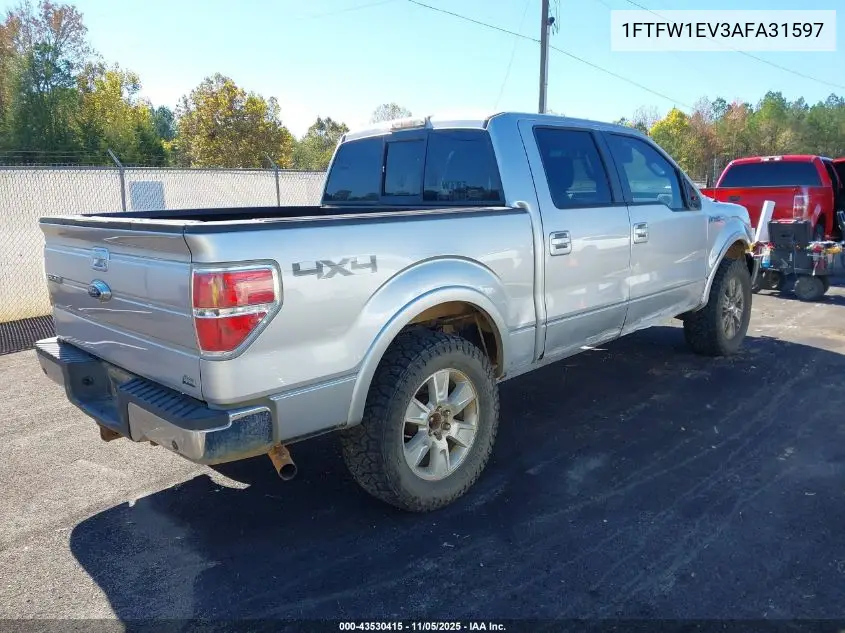 1FTFW1EV3AFA31597 2010 Ford F-150 Fx4/Harley-Davidson/King Ranch/Lariat/Platinum/Xl/Xlt