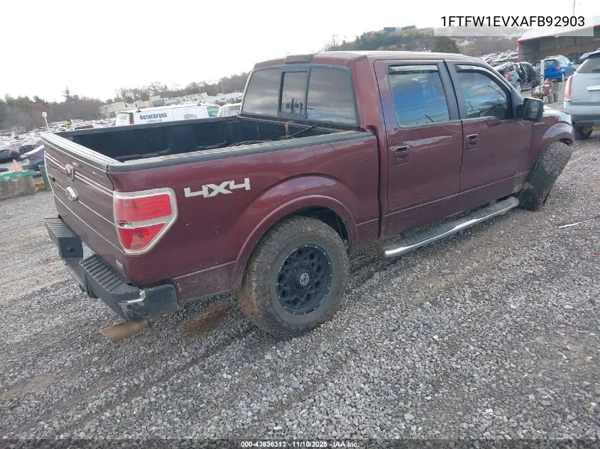 1FTFW1EVXAFB92903 2010 Ford F-150 Fx4/Harley-Davidson/King Ranch/Lariat/Platinum/Xl/Xlt