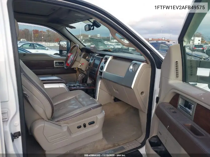 1FTFW1EV2AFB49575 2010 Ford F-150 Fx4/Harley-Davidson/King Ranch/Lariat/Platinum/Xl/Xlt