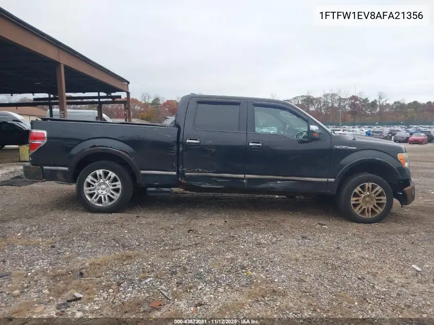 1FTFW1EV8AFA21356 2010 Ford F-150 Fx4/Harley-Davidson/King Ranch/Lariat/Platinum/Xl/Xlt