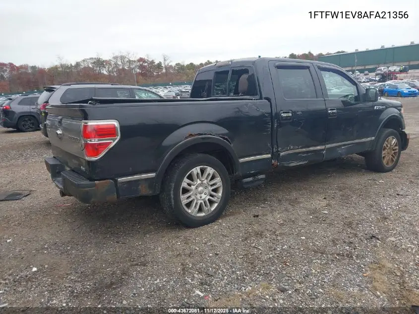 1FTFW1EV8AFA21356 2010 Ford F-150 Fx4/Harley-Davidson/King Ranch/Lariat/Platinum/Xl/Xlt
