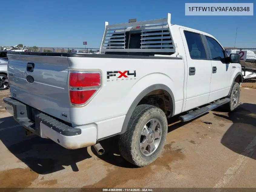 1FTFW1EV9AFA98348 2010 Ford F-150 Fx4/Harley-Davidson/King Ranch/Lariat/Platinum/Xl/Xlt