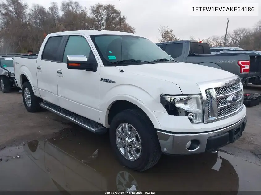 1FTFW1EV0AKE64186 2010 Ford F-150 Fx4/Harley-Davidson/King Ranch/Lariat/Platinum/Xl/Xlt