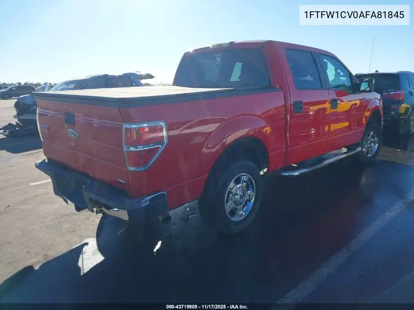 1FTFW1CV0AFA81845 2010 Ford F-150 Fx2 Sport/Harley-Davidson/King Ranch/Lariat/Platinum/Xl/Xlt