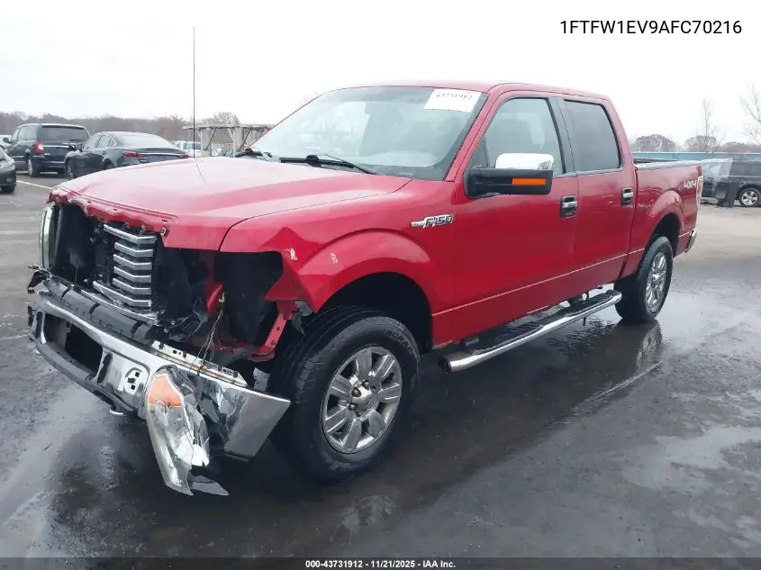 1FTFW1EV9AFC70216 2010 Ford F-150 Fx4/Harley-Davidson/King Ranch/Lariat/Platinum/Xl/Xlt