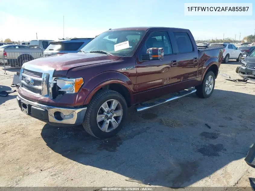 1FTFW1CV2AFA85587 2010 Ford F-150 Fx2 Sport/Harley-Davidson/King Ranch/Lariat/Platinum/Xl/Xlt