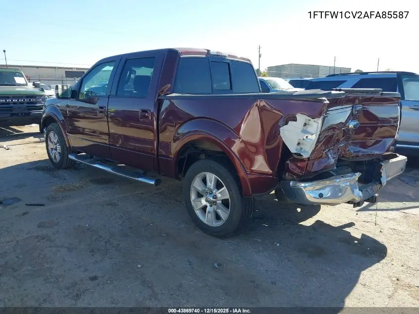 1FTFW1CV2AFA85587 2010 Ford F-150 Fx2 Sport/Harley-Davidson/King Ranch/Lariat/Platinum/Xl/Xlt