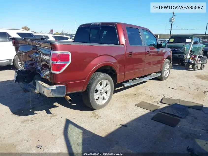 1FTFW1CV2AFA85587 2010 Ford F-150 Fx2 Sport/Harley-Davidson/King Ranch/Lariat/Platinum/Xl/Xlt
