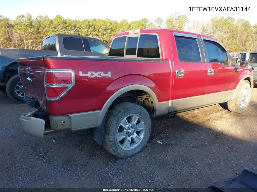 1FTFW1EVXAFA31144 2010 Ford F-150 Fx4/Harley-Davidson/King Ranch/Lariat/Platinum/Xl/Xlt