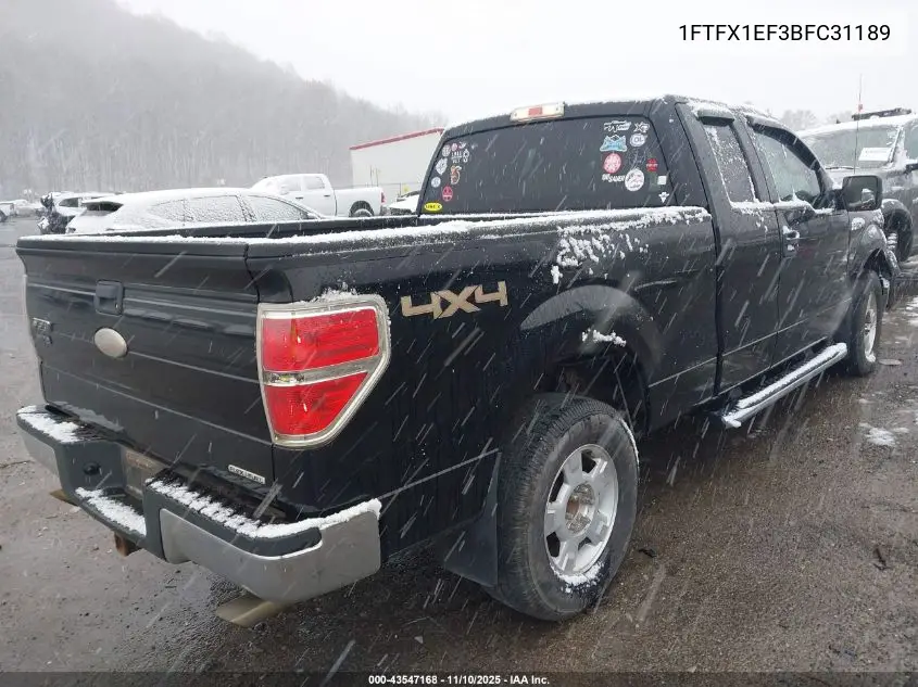 1FTFX1EF3BFC31189 2011 Ford F-150 Xlt