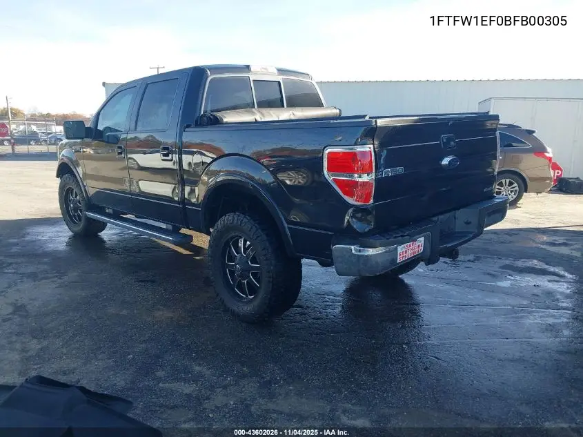 1FTFW1EF0BFB00305 2011 Ford F-150 Lariat