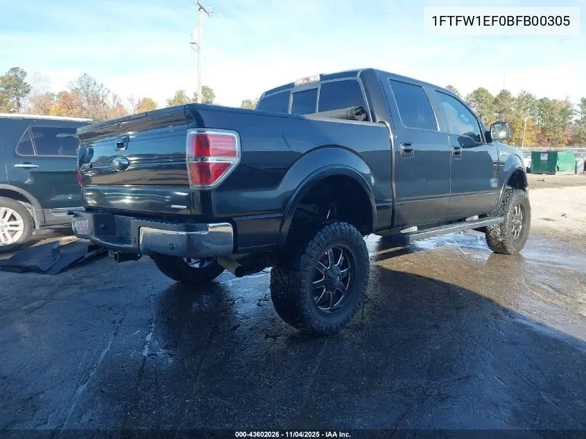 1FTFW1EF0BFB00305 2011 Ford F-150 Lariat