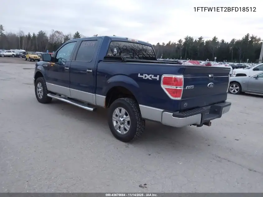 1FTFW1ET2BFD18512 2011 Ford F-150 Xlt