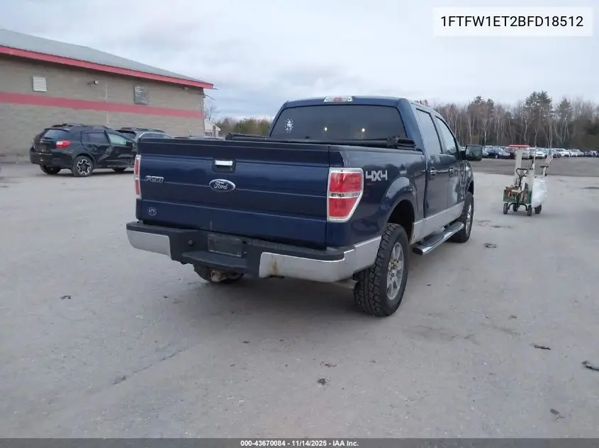 1FTFW1ET2BFD18512 2011 Ford F-150 Xlt