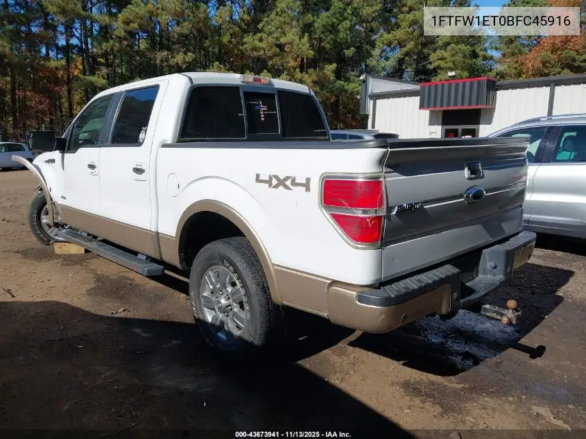 1FTFW1ET0BFC45916 2011 Ford F-150 Lariat