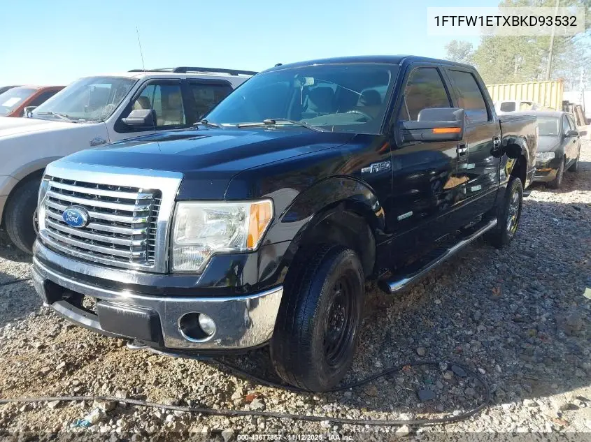 1FTFW1ETXBKD93532 2011 Ford F-150 Xlt