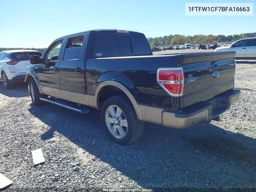 1FTFW1CF7BFA16663 2011 Ford F-150 Lariat