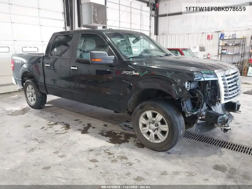 1FTFW1EF0BKD78659 2011 Ford F-150 Xlt