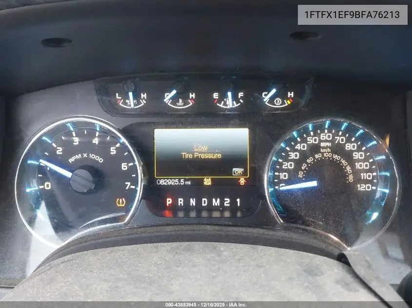 1FTFX1EF9BFA76213 2011 Ford F-150 Xlt