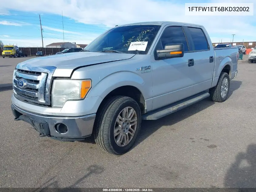 1FTFW1ET6BKD32002 2011 Ford F-150 Xlt