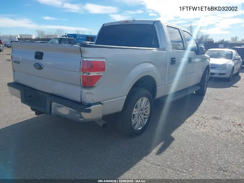 1FTFW1ET6BKD32002 2011 Ford F-150 Xlt