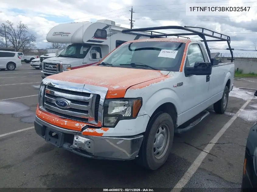 1FTNF1CF3BKD32547 2011 Ford F-150 Xl