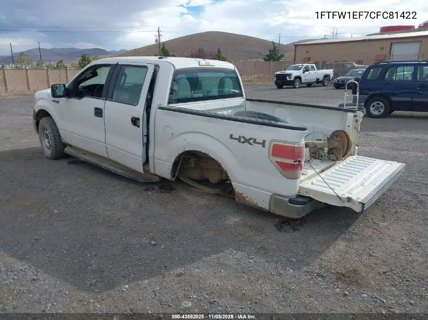 1FTFW1EF7CFC81422 2012 Ford F-150 Xl