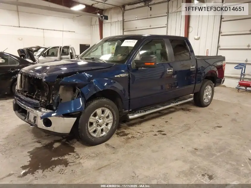1FTFW1EF3CKD14651 2012 Ford F-150 Xlt