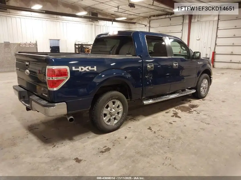 1FTFW1EF3CKD14651 2012 Ford F-150 Xlt