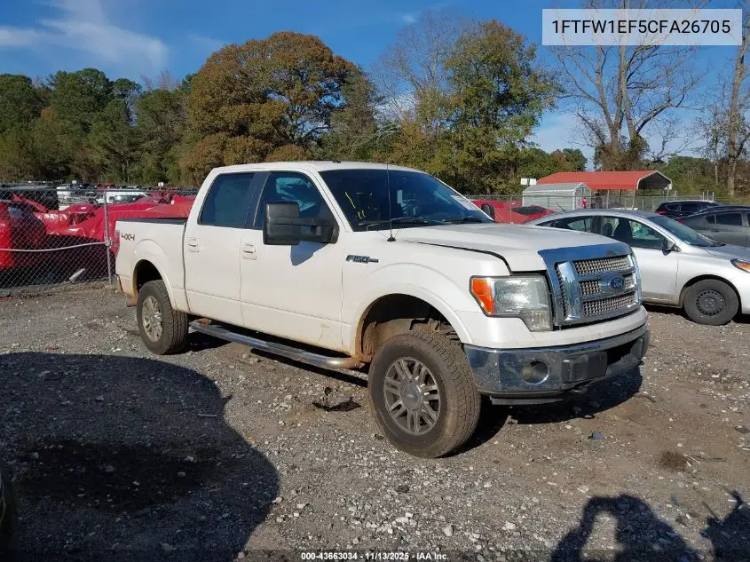 1FTFW1EF5CFA26705 2012 Ford F-150 Lariat