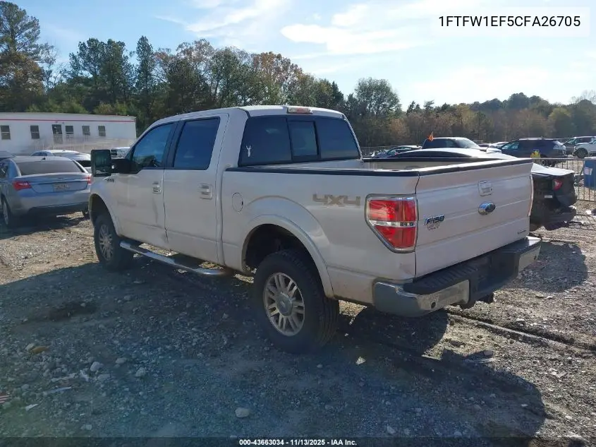 1FTFW1EF5CFA26705 2012 Ford F-150 Lariat