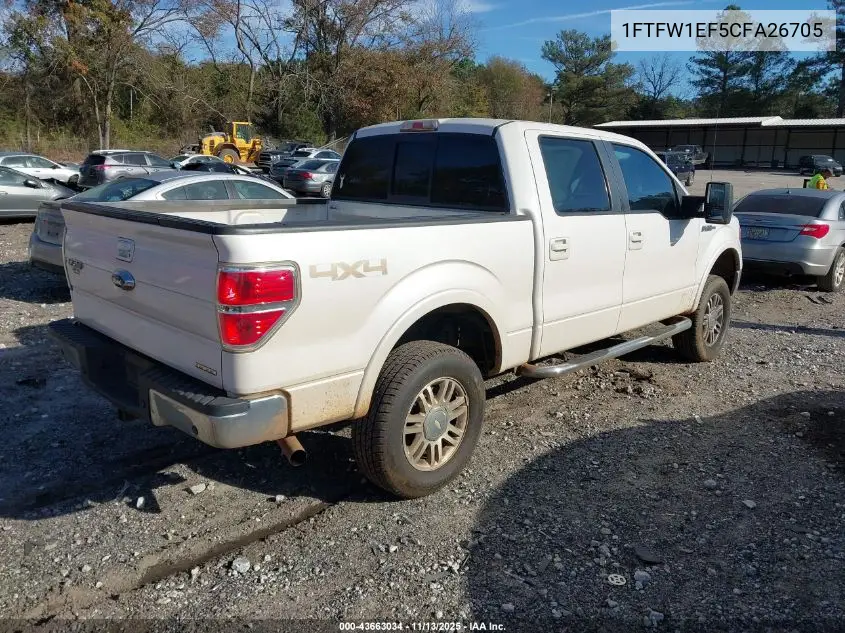 1FTFW1EF5CFA26705 2012 Ford F-150 Lariat