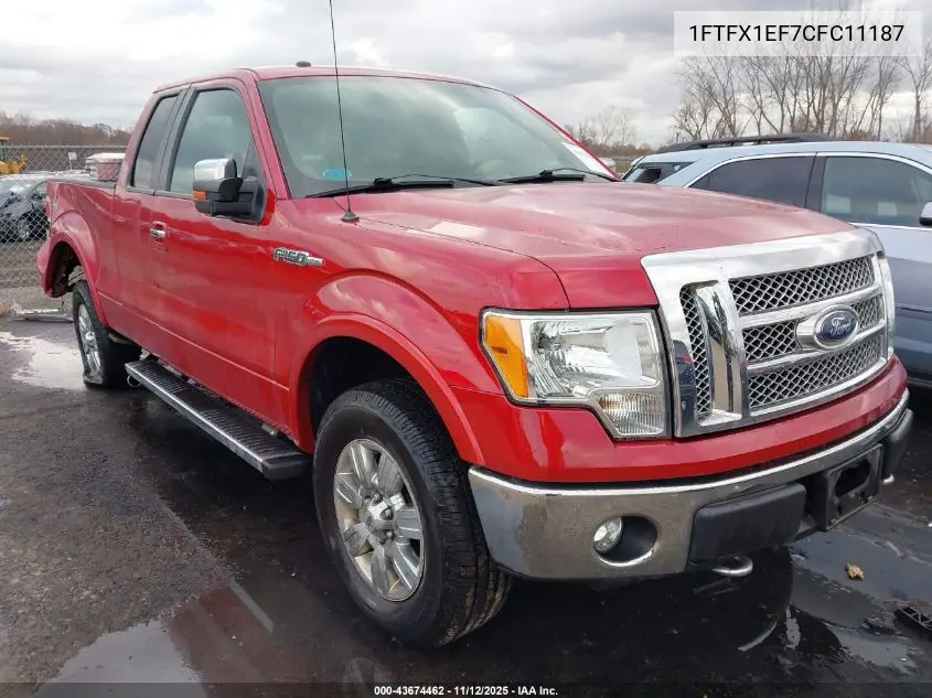 1FTFX1EF7CFC11187 2012 Ford F-150 Lariat