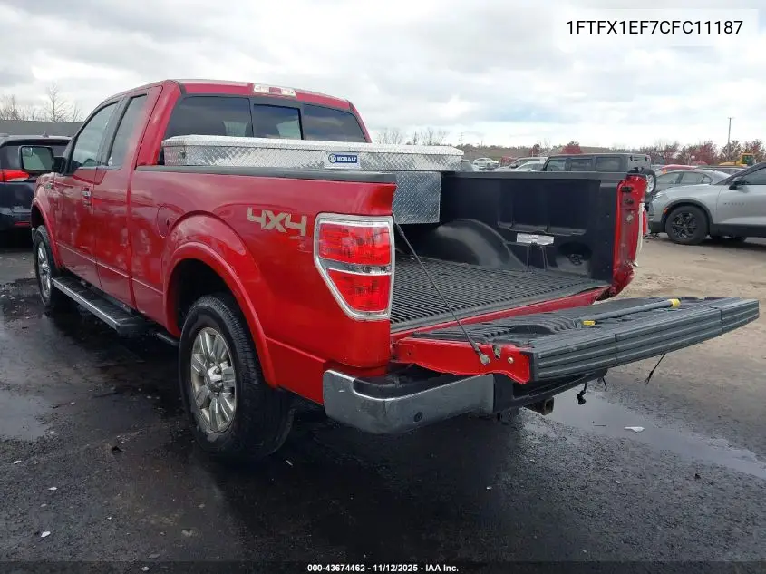 1FTFX1EF7CFC11187 2012 Ford F-150 Lariat