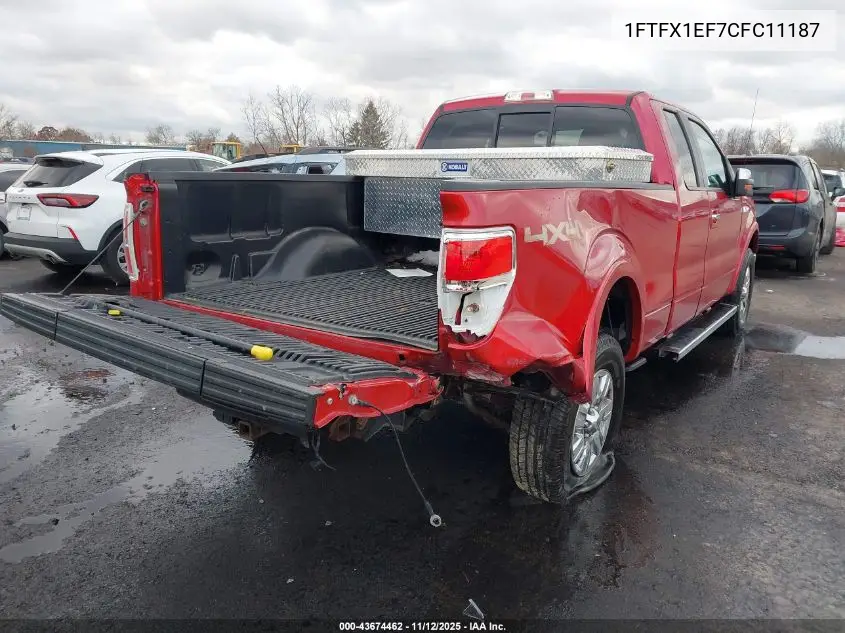 1FTFX1EF7CFC11187 2012 Ford F-150 Lariat