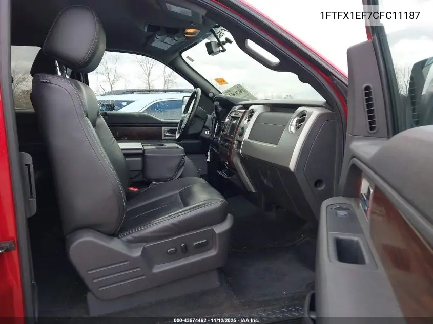 1FTFX1EF7CFC11187 2012 Ford F-150 Lariat