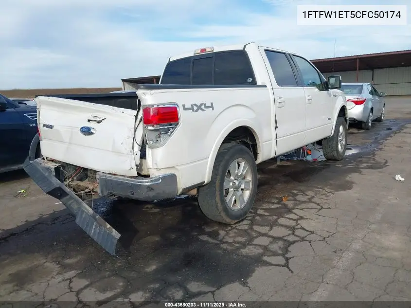 1FTFW1ET5CFC50174 2012 Ford F-150 Lariat
