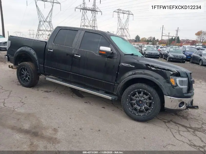 1FTFW1EFXCKD12234 2012 Ford F-150 Lariat