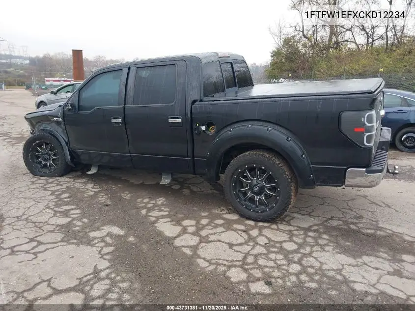 1FTFW1EFXCKD12234 2012 Ford F-150 Lariat