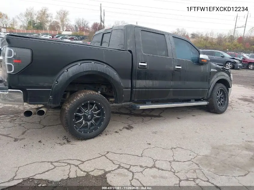 1FTFW1EFXCKD12234 2012 Ford F-150 Lariat