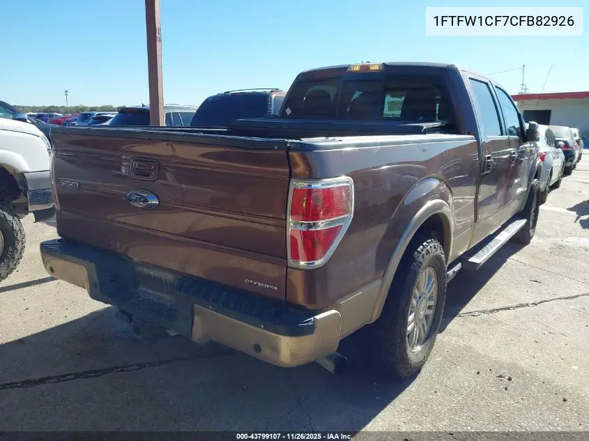 1FTFW1CF7CFB82926 2012 Ford F-150 Lariat