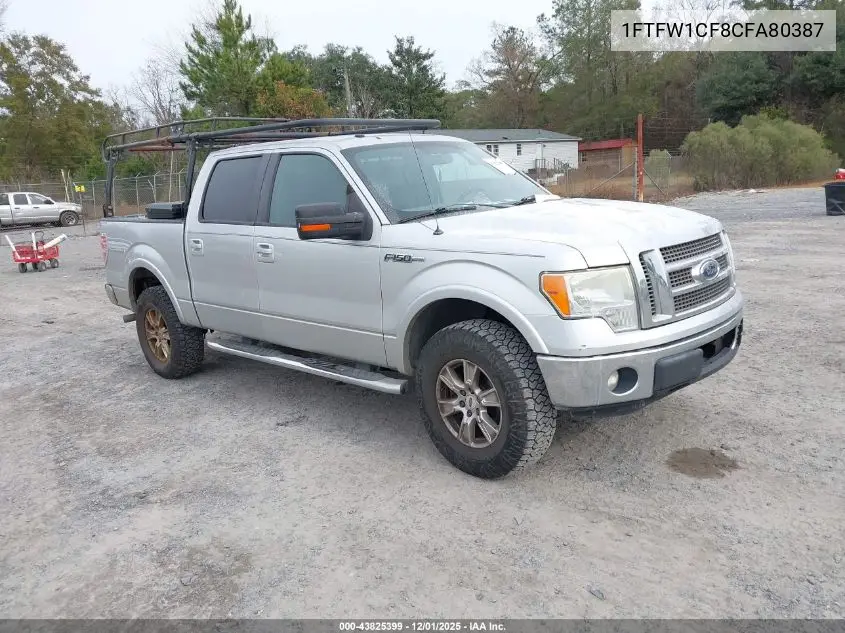 1FTFW1CF8CFA80387 2012 Ford F-150 Lariat