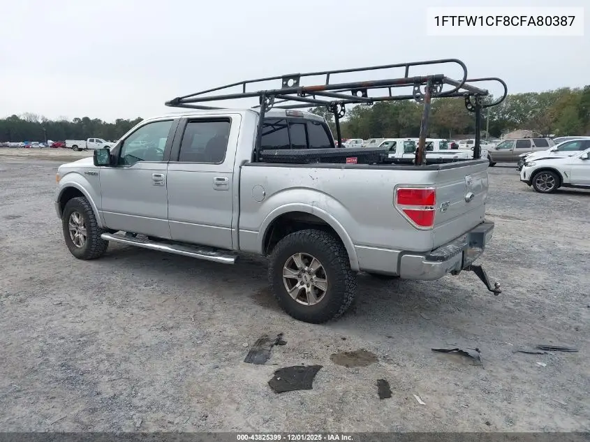 1FTFW1CF8CFA80387 2012 Ford F-150 Lariat