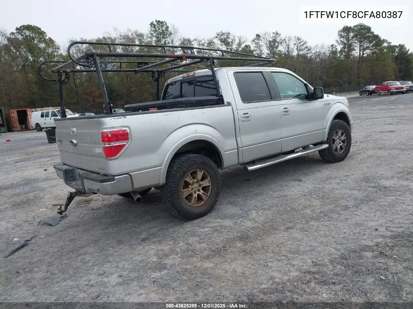 1FTFW1CF8CFA80387 2012 Ford F-150 Lariat