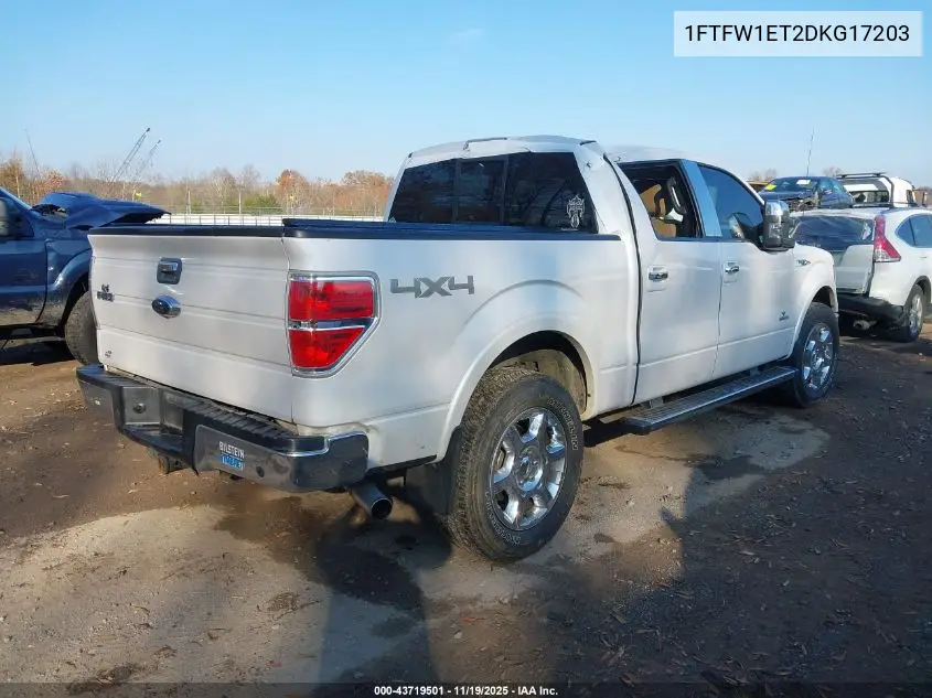 1FTFW1ET2DKG17203 2013 Ford F-150 Lariat