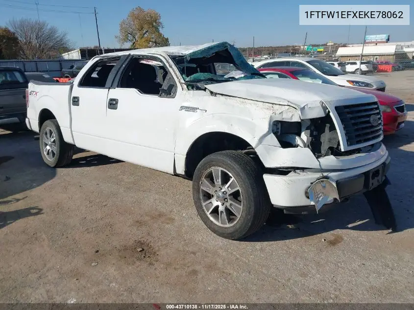 1FTFW1EFXEKE78062 2014 Ford F-150 Stx
