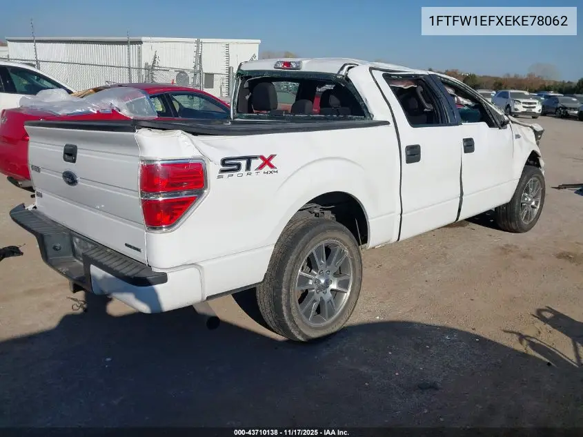1FTFW1EFXEKE78062 2014 Ford F-150 Stx