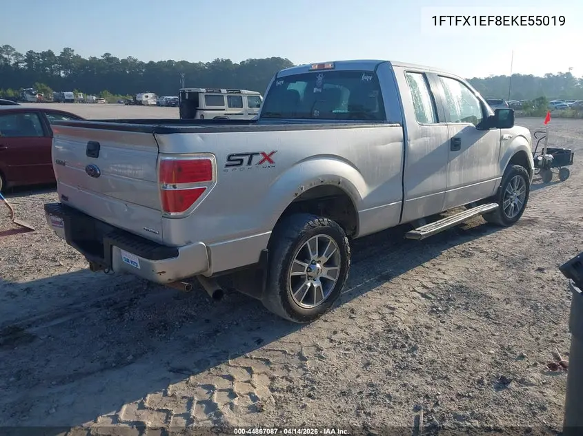 1FTFX1EF8EKE55019 2014 Ford F-150 Stx