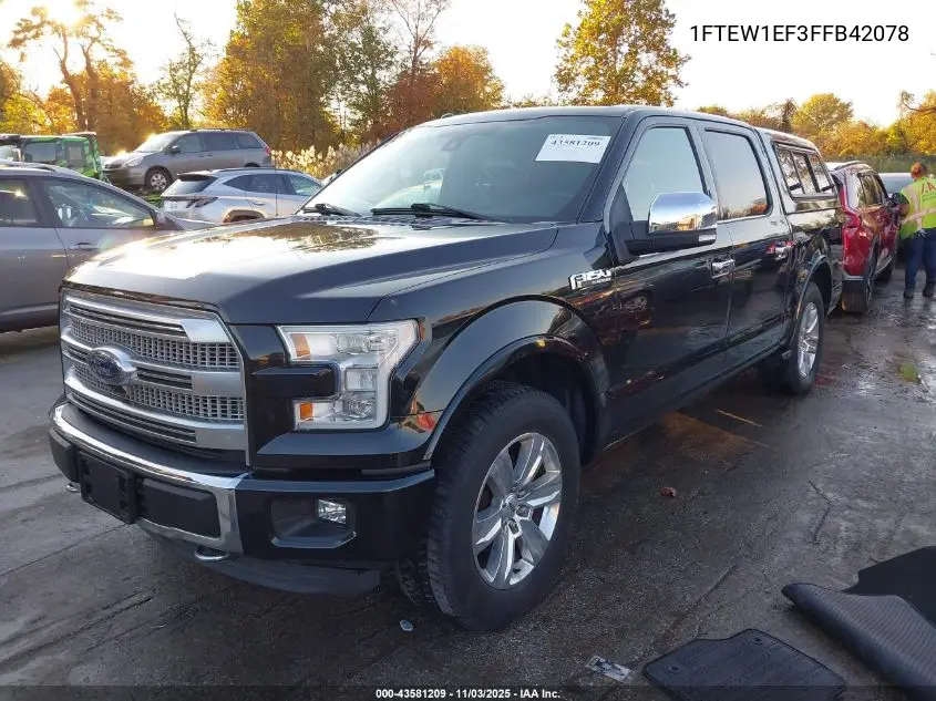 1FTEW1EF3FFB42078 2015 Ford F-150 Platinum